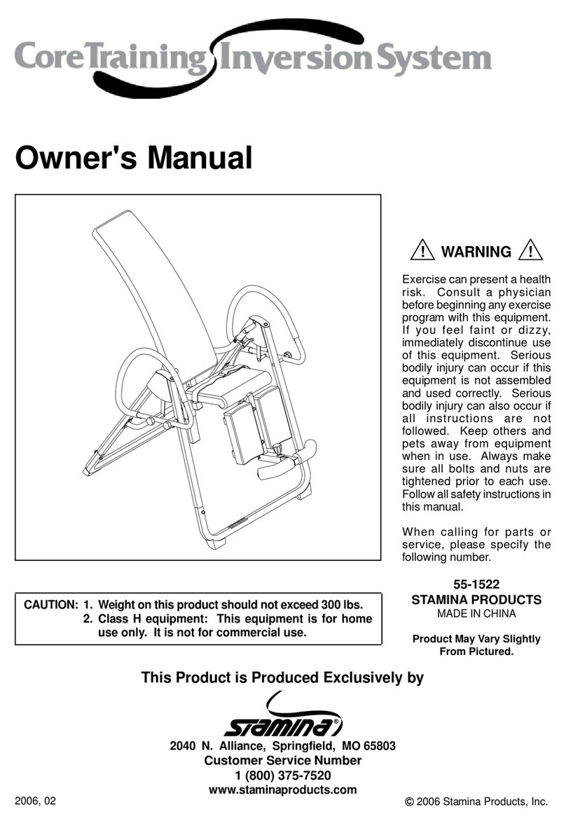 Stamina CoreTraining Inversion System User manual Stamina CoreTraining Inversion System User manual