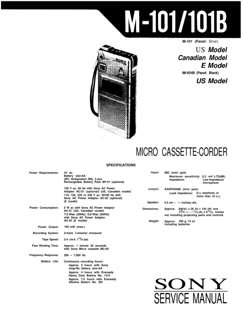 Sony M-101 User manual