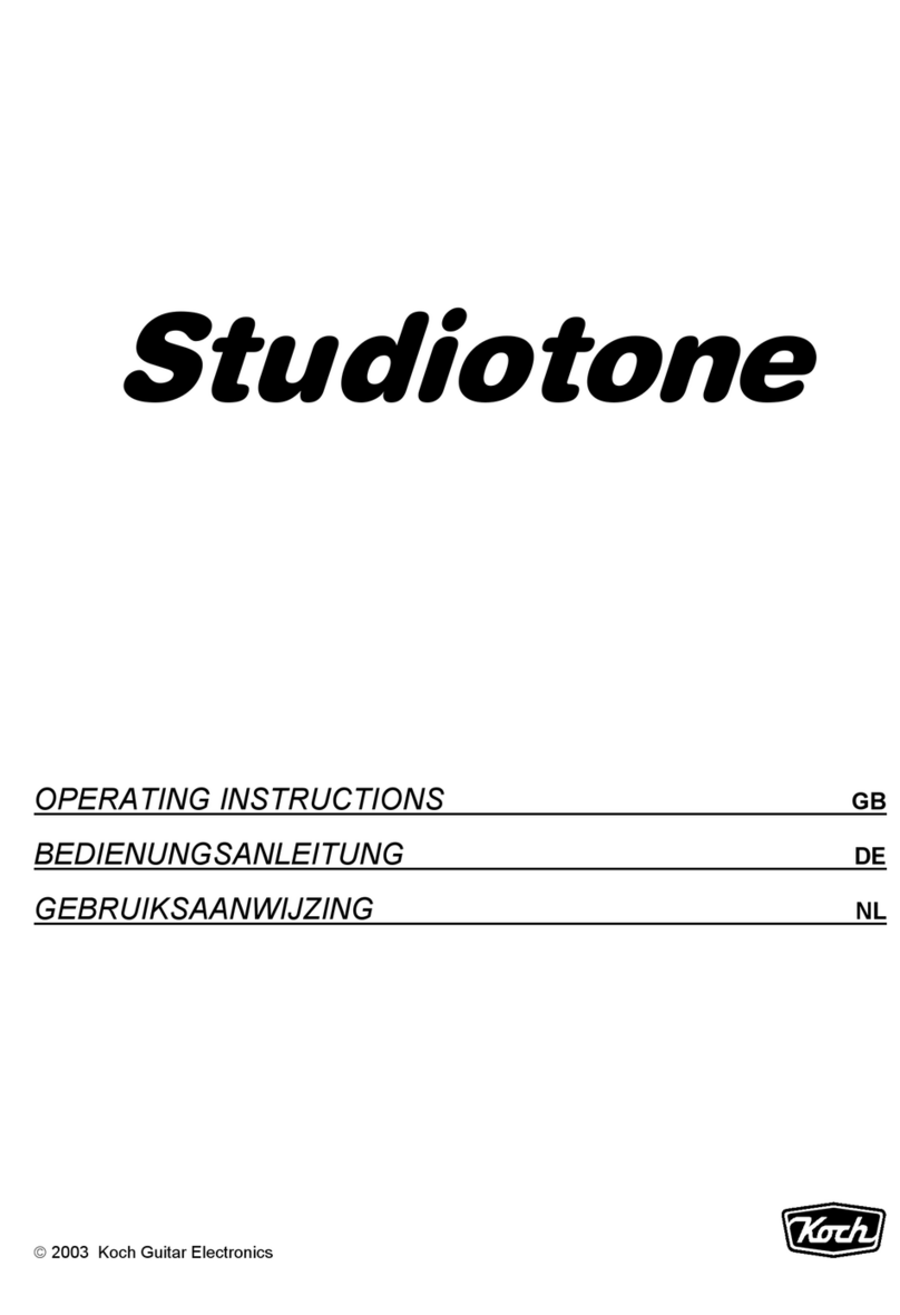 Koch STUDIOTONE User manual Koch STUDIOTONE User manual