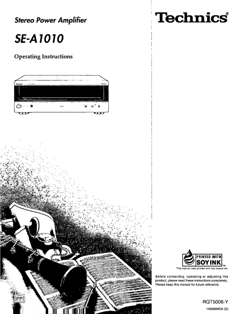 Technics SEA1010 - STEREO POWER AMPLIFI User manual