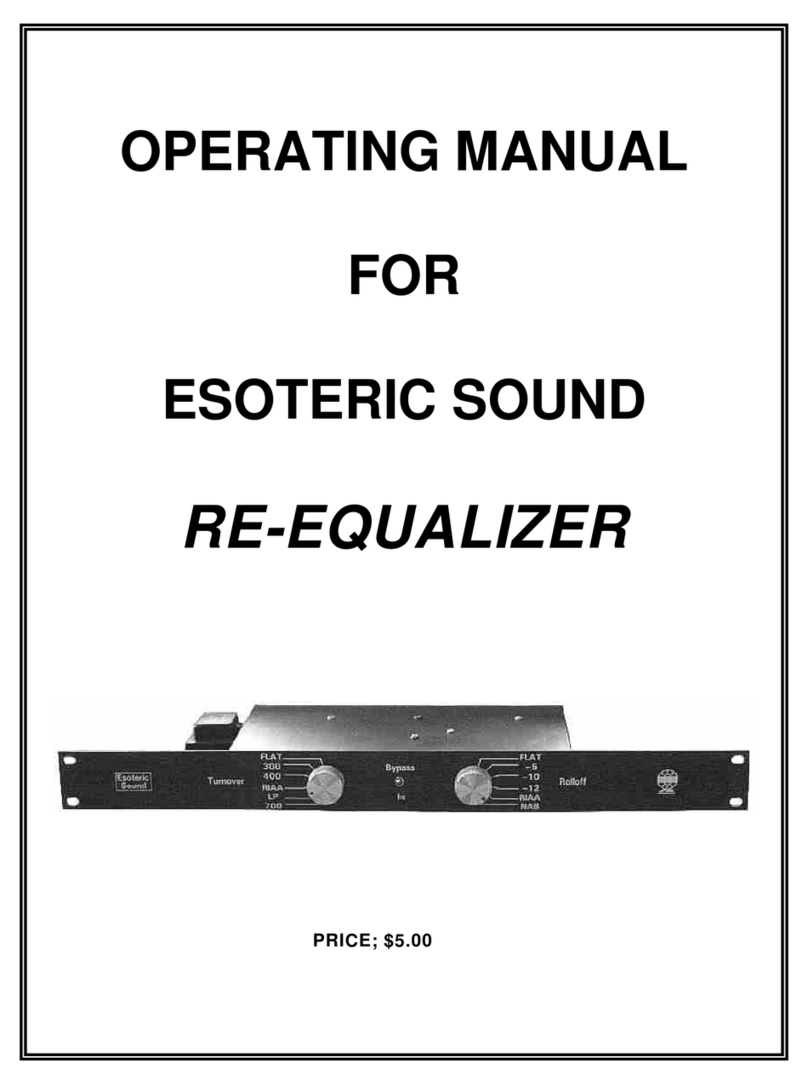 ESOTERIC SOUND Re-Equalizer User manual