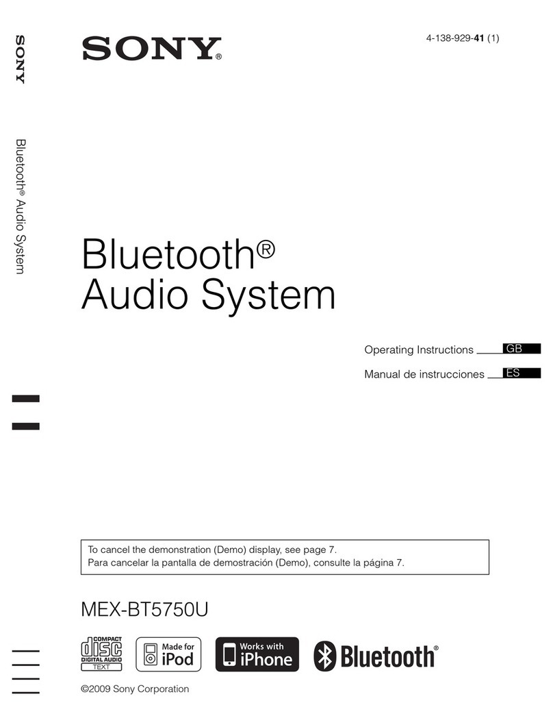 Sony MEX-BT5750U operating instructions