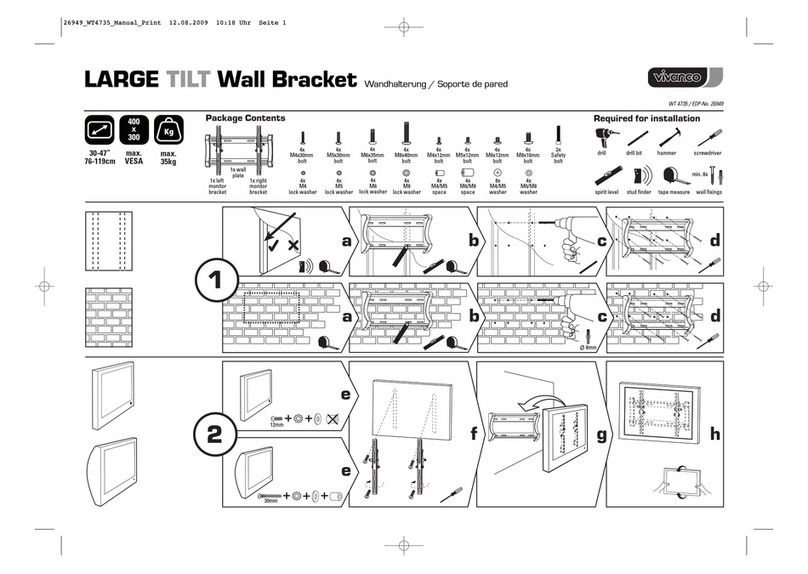 Vivanco LARGE TILT WALL BRACKET - PROGRAMMING User manual