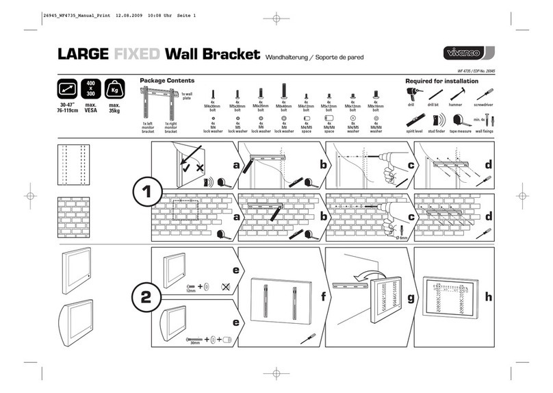 Vivanco LARGE FIXED WALL BRACKET - PROGRAMMING User manual