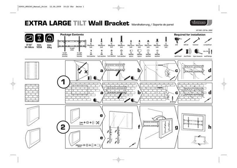 Vivanco EXTRA LARGE TILT WALL BRACKET - PROGRAMMING User manual