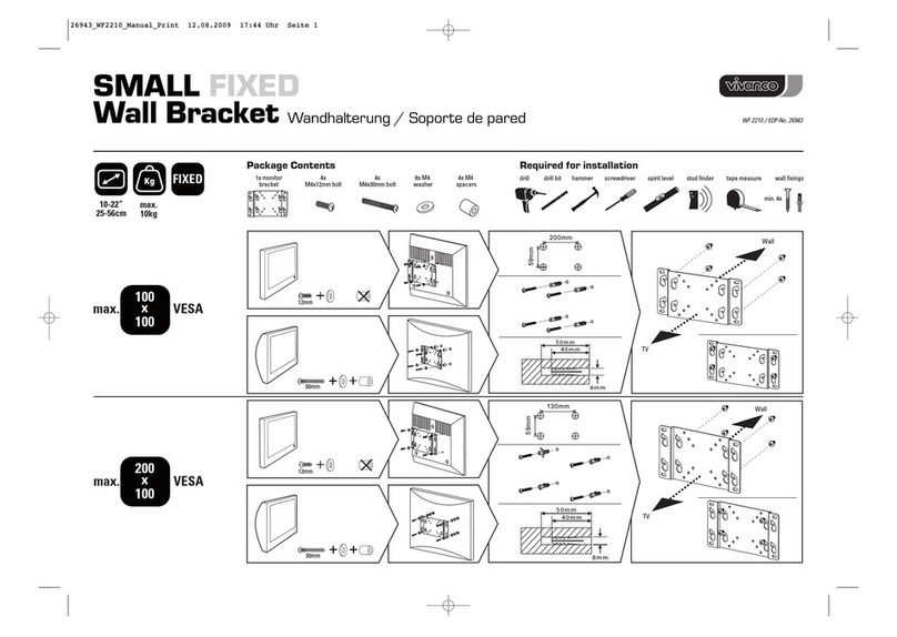 Vivanco SMALL FIXED WALL BRACKET - PROGRAMMING User manual