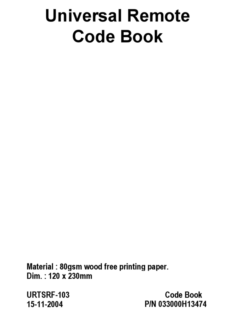 Vivanco URTSRF-103 - CODE BOOK User manual