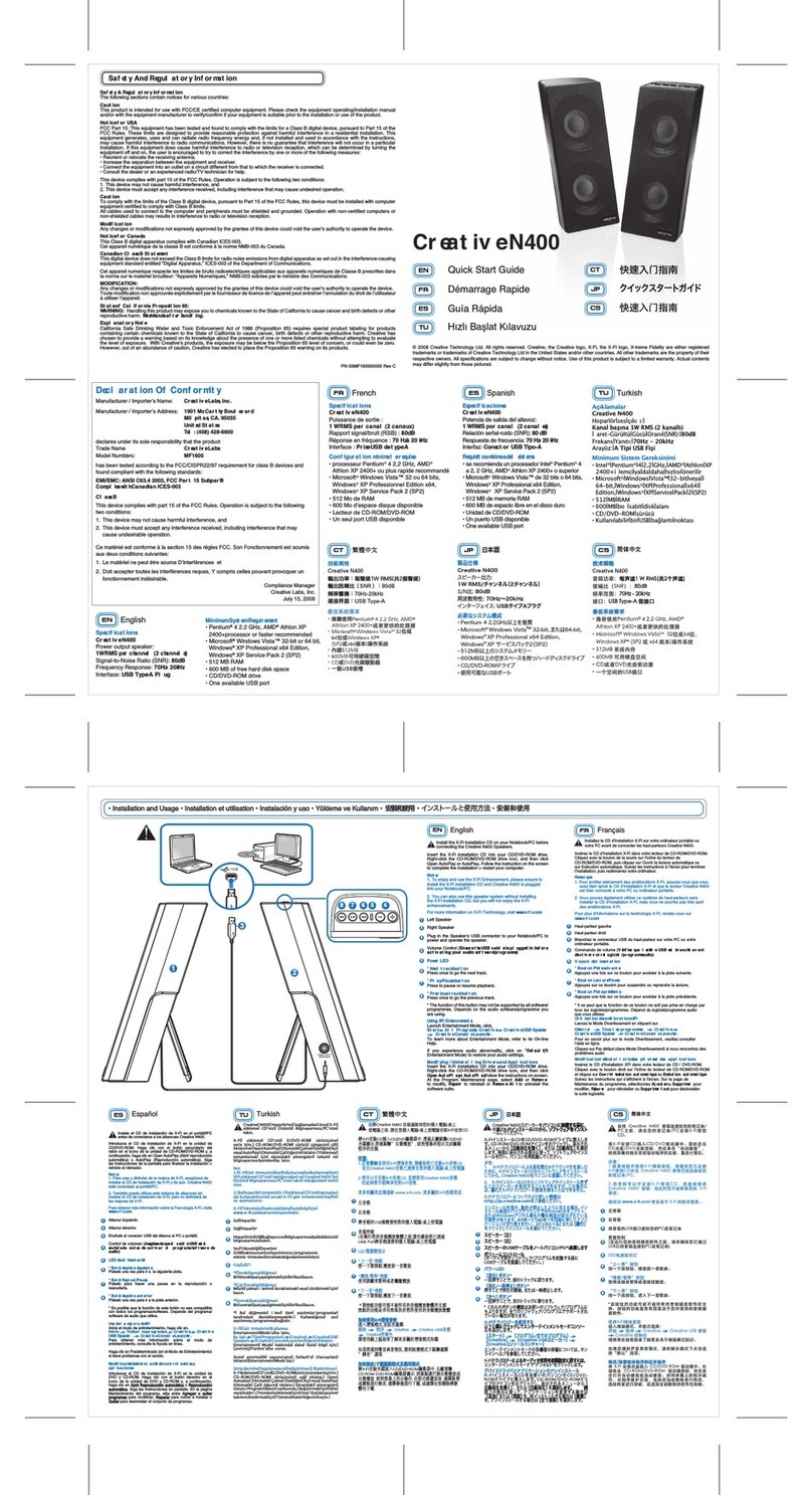 Creative N400 User manual