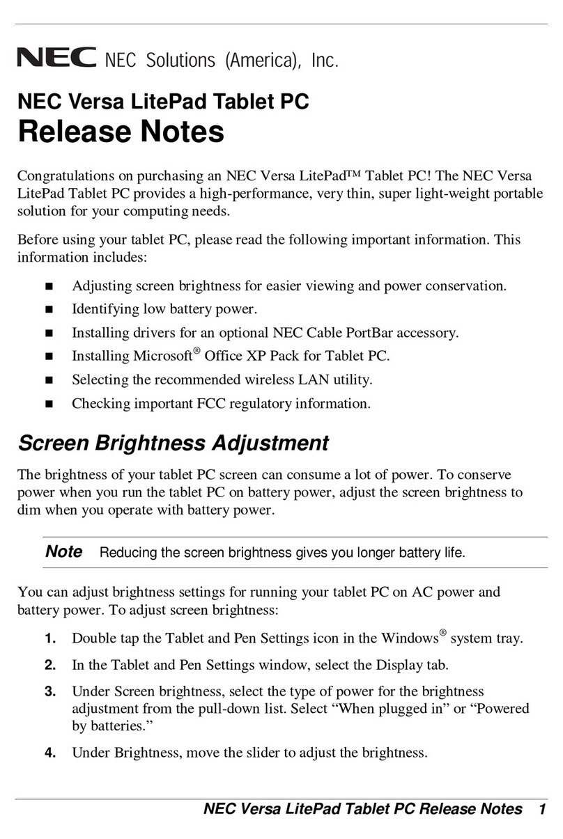 NEC Versa LitePad Instruction Manual