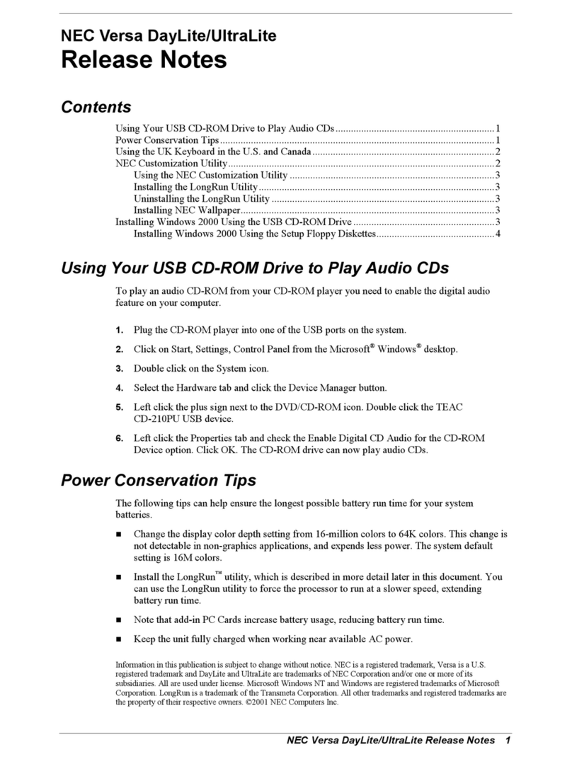 NEC VERSA DAYLITE Instruction Manual