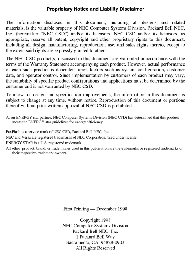 NEC VERSA NOTE User manual