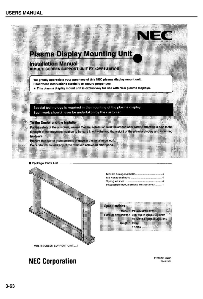 NEC 42PD1 MULTI-SCREEN SUPPORT UNIT User manual