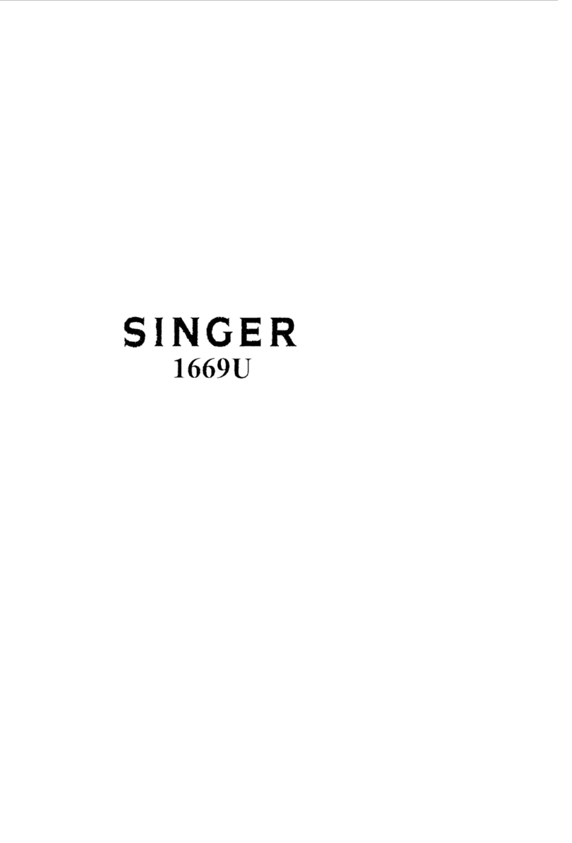 Singer 1669U User manual
