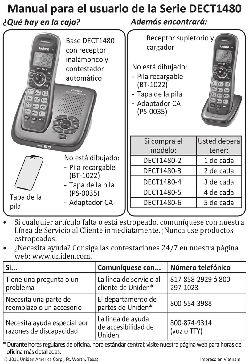 Uniden DECT1480 User manual