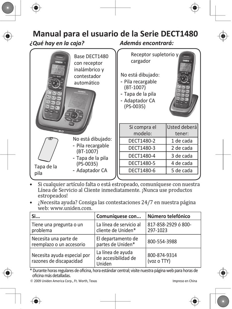 Uniden DECT1480-3 User manual