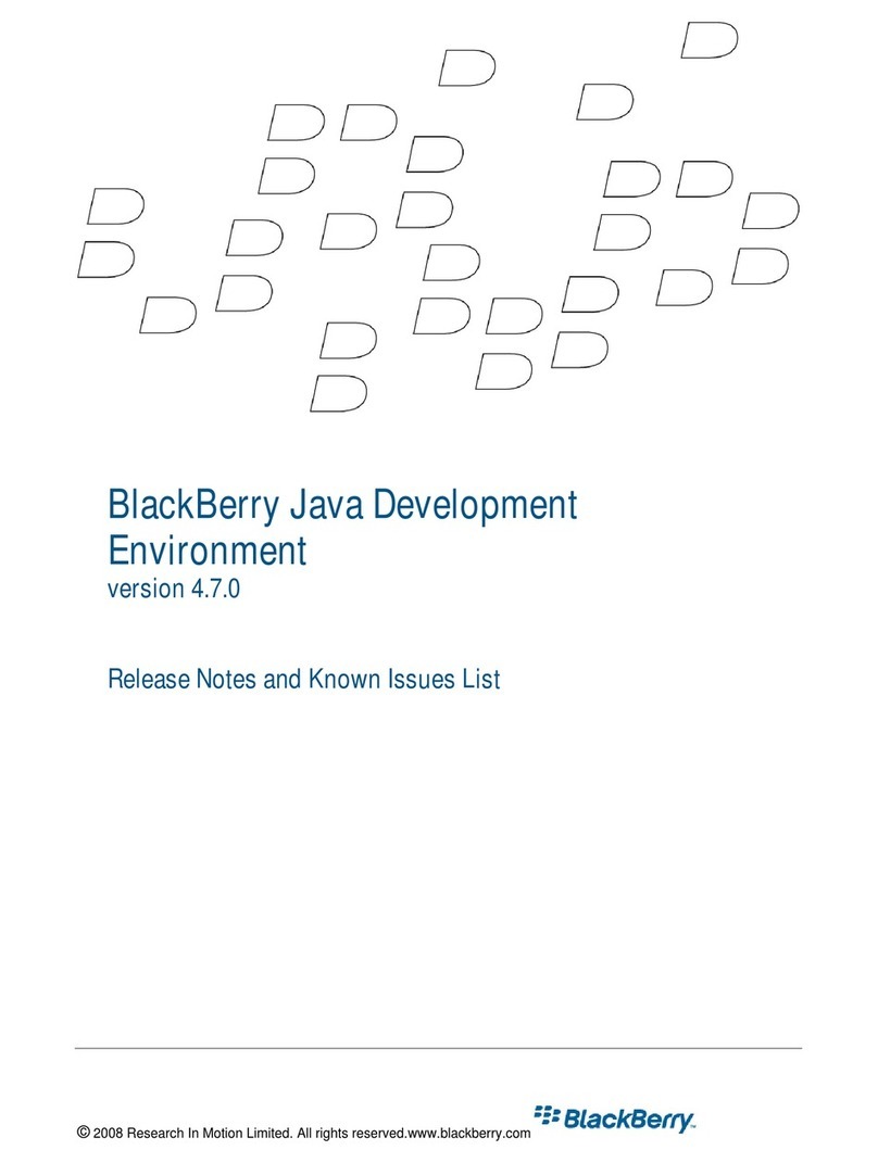 Blackbe;rry JAVA DEVELOPMENT ENVIRONMENT Instruction Manual
