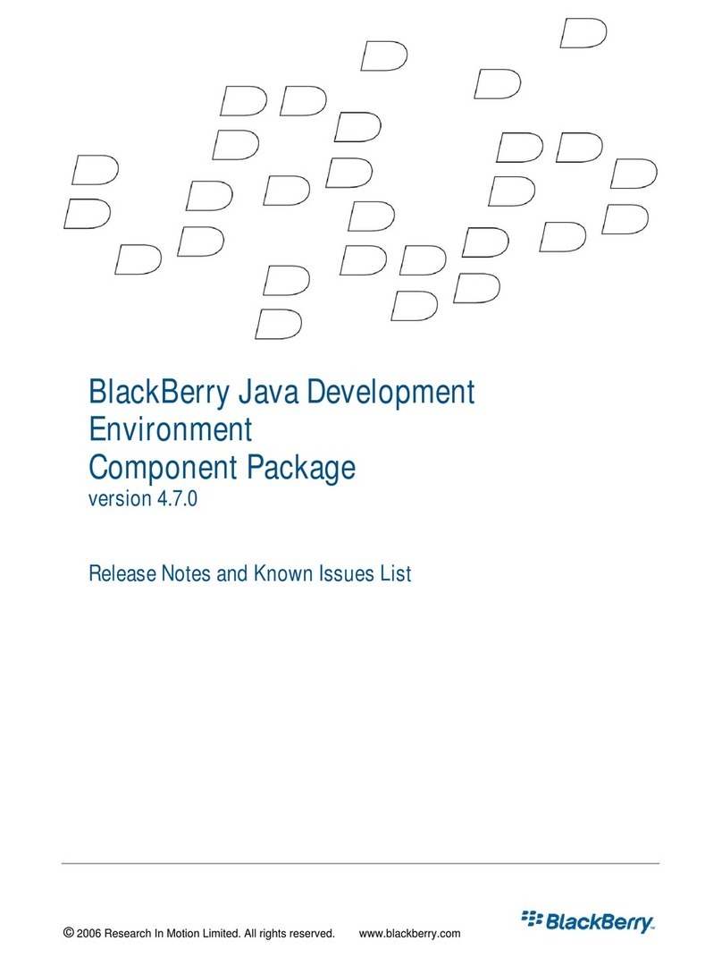 Blackbe;rry JAVA DEVELOPMENT ENVIRONMENT - -   COMPONENT PACKAGE - RELEASE... Instruction Manual