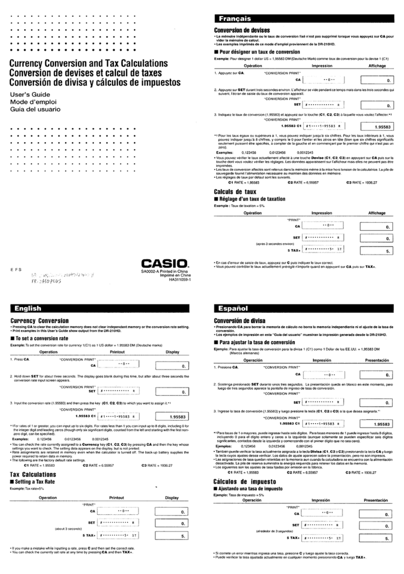 Casio DR-210HD User manual