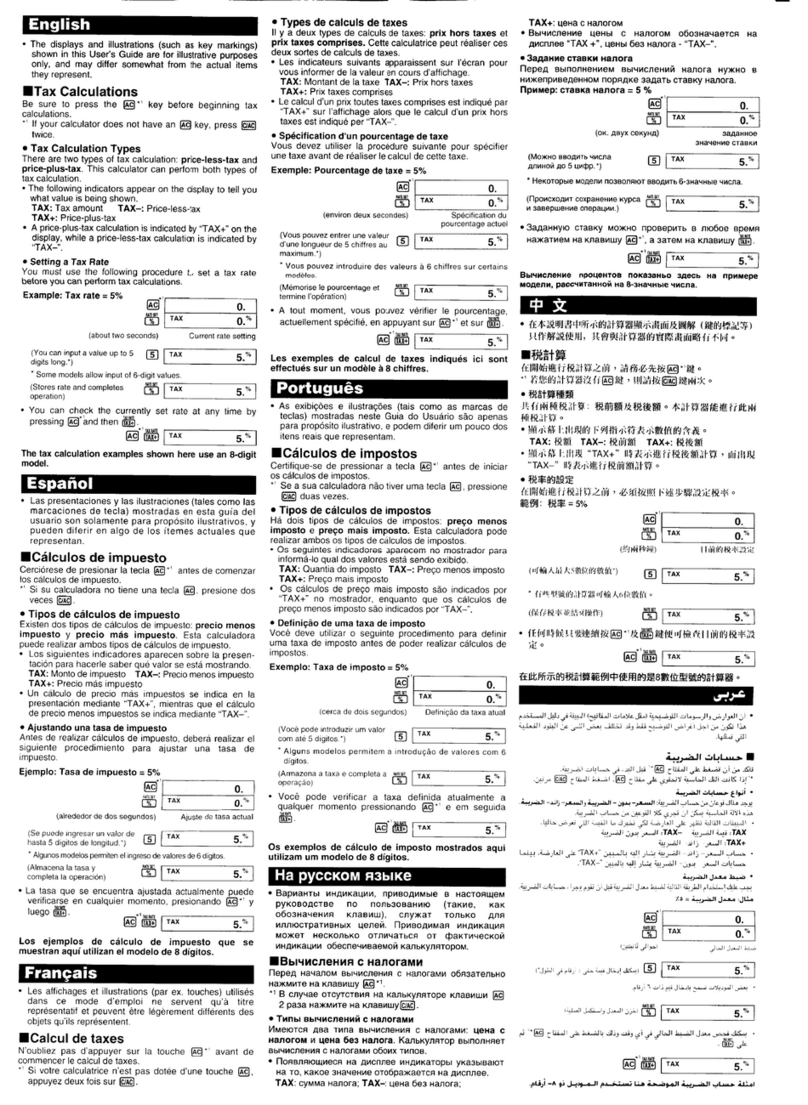 Casio MS8-T Instruction and safety manual