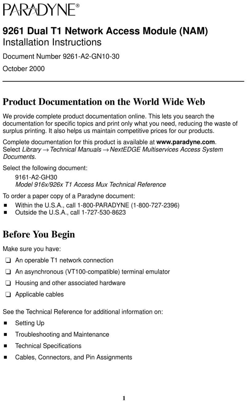 Paradyne 9261 User manual