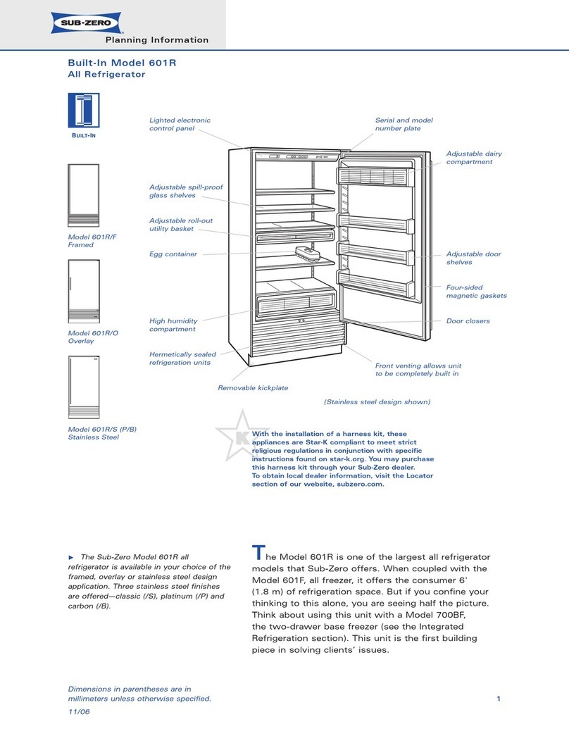 Sub-Zero 601R Instructions for use
