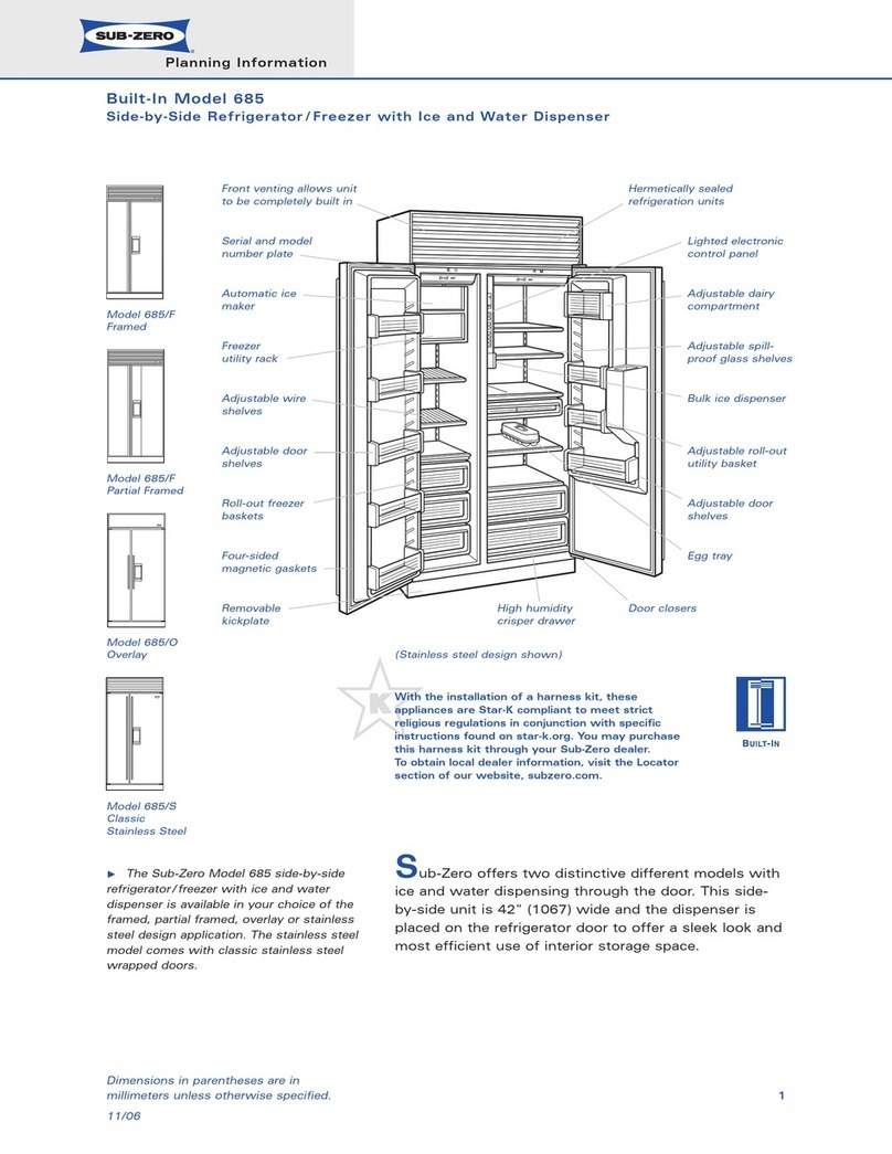 Sub-Zero 685 Instructions for use