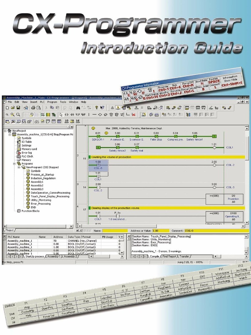 Omron CX-PROGRAMMER - INTRODUCTION GUIDE Reference manual
