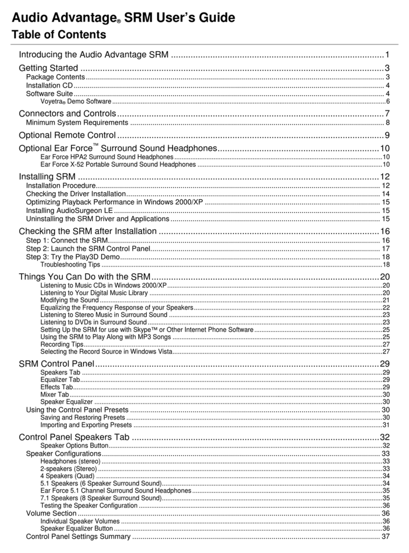 Turtle Beach SRM User manual Turtle Beach SRM User manual