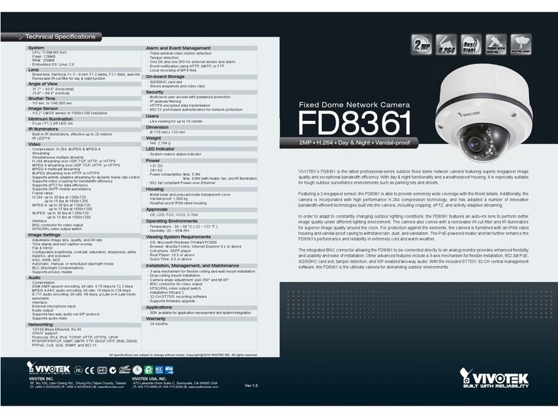 Vivotek FD8361 User manual