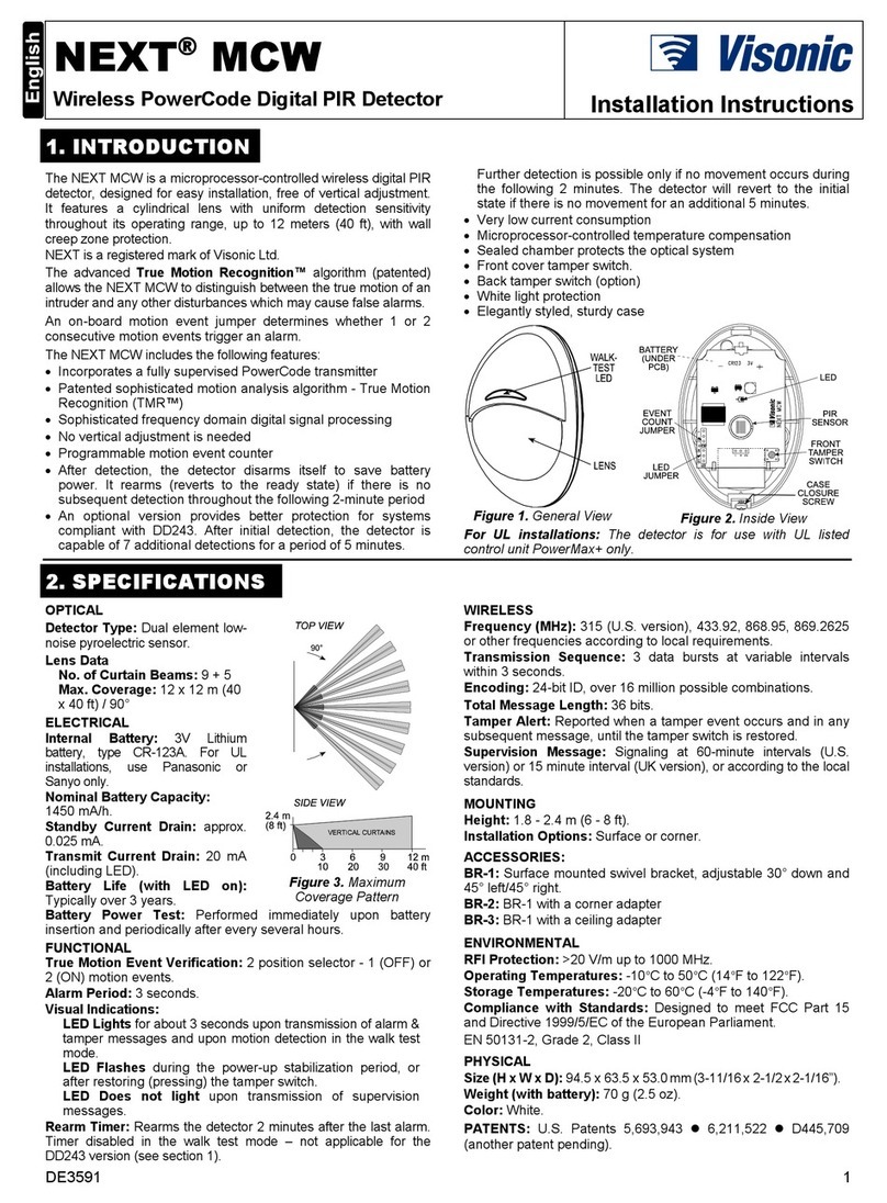 Visonic MCW User manual