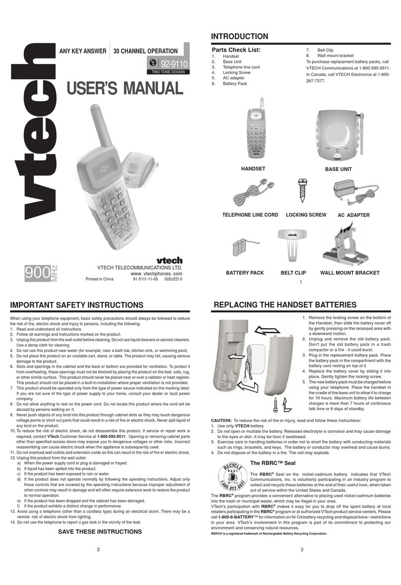 V-tech vt9110 User manual