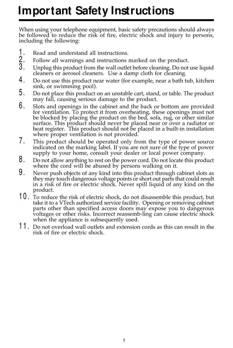 V-tech VT2461 - 2.4 GHz DSS Cordless Phone User manual