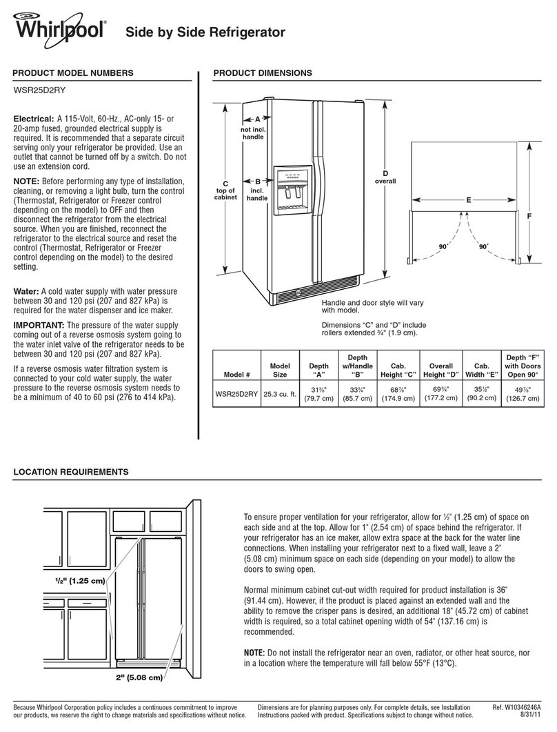 Whirlpool WSR25D2RYY User guide