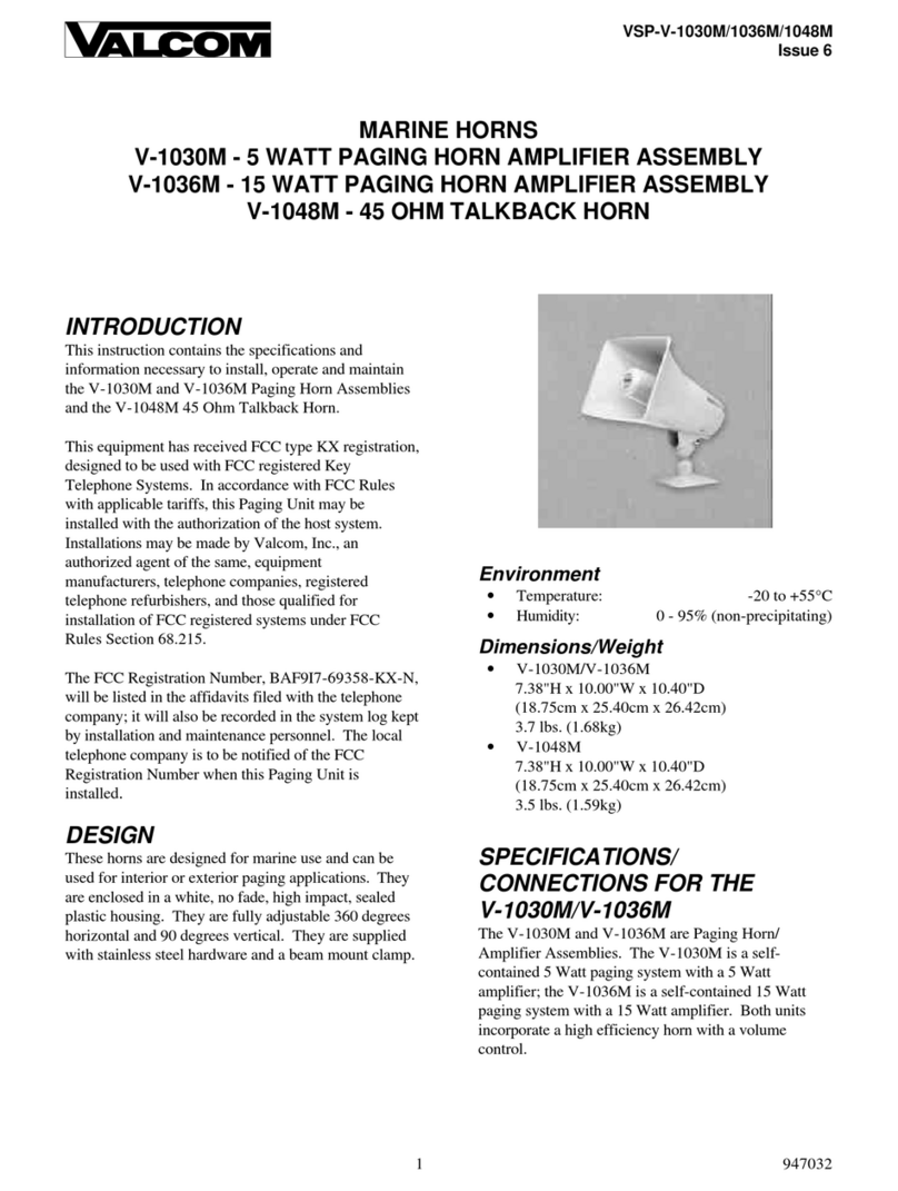 Valcom V-1030M User manual Valcom V-1030M User manual