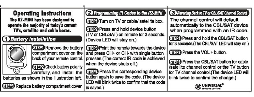Universal Remote Control R2-Mini User manual