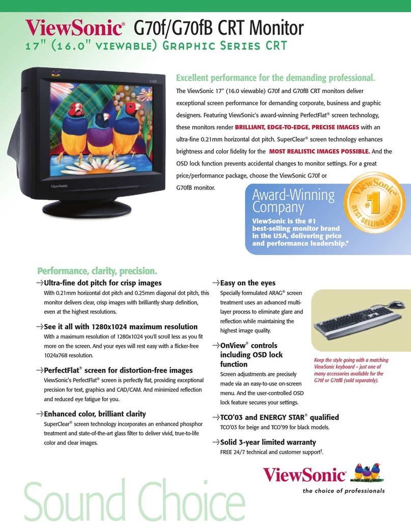 ViewSonic G70F - 17" CRT Display User manual