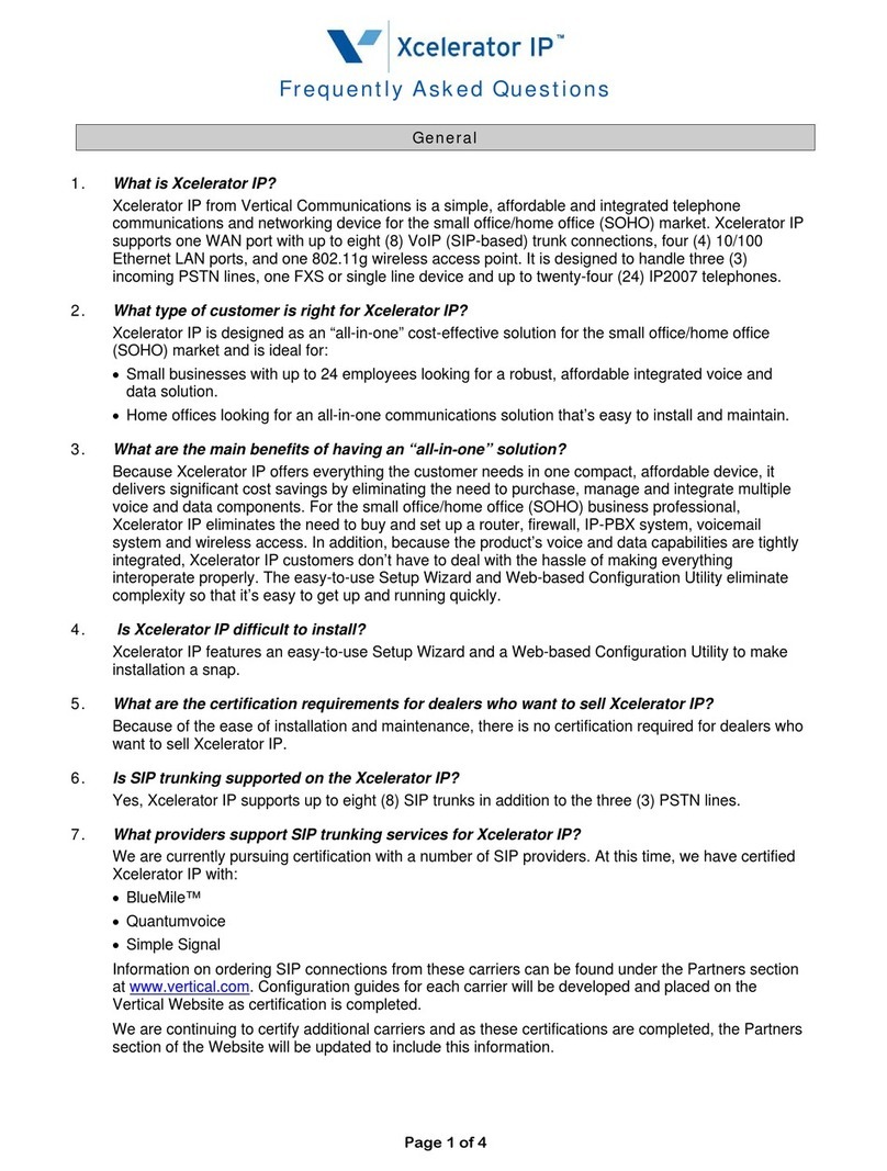 Vertical Xcelerator IP IP2007 Instruction Manual