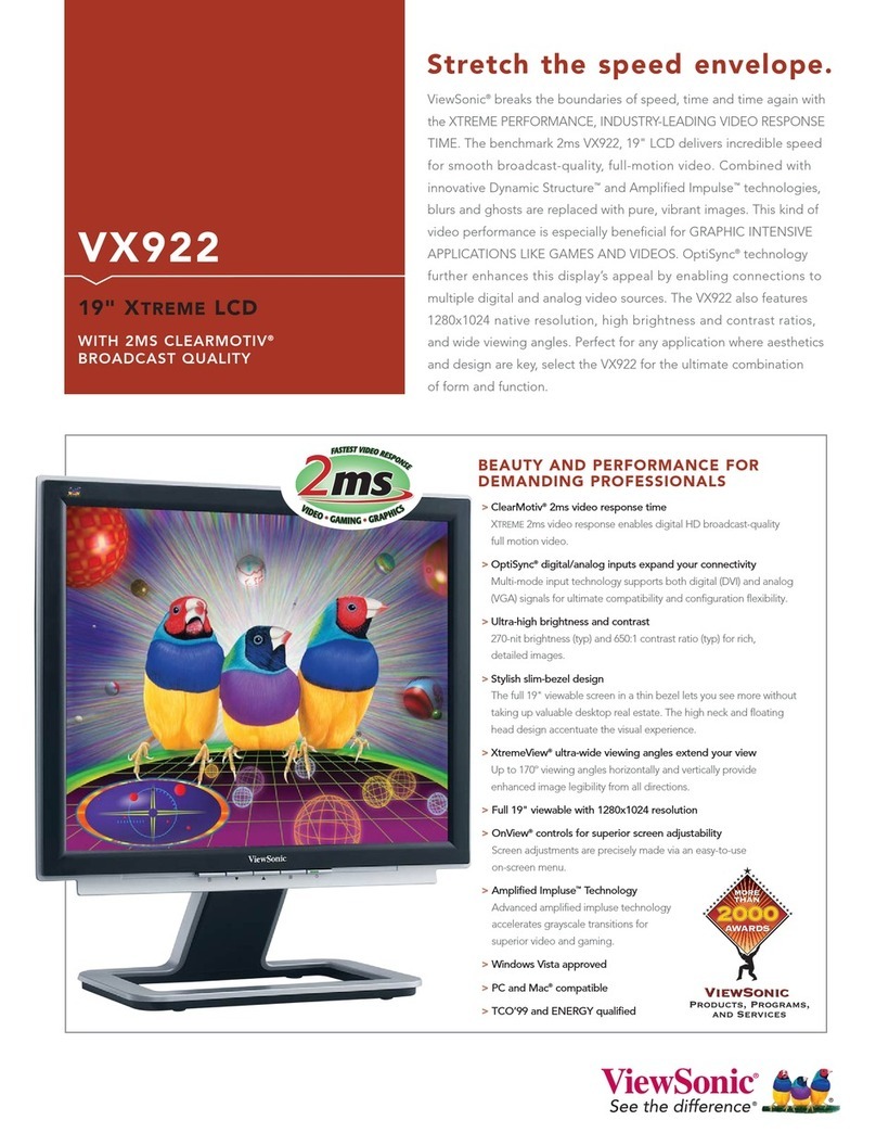 ViewSonic VX922 - 19" LCD Monitor User manual