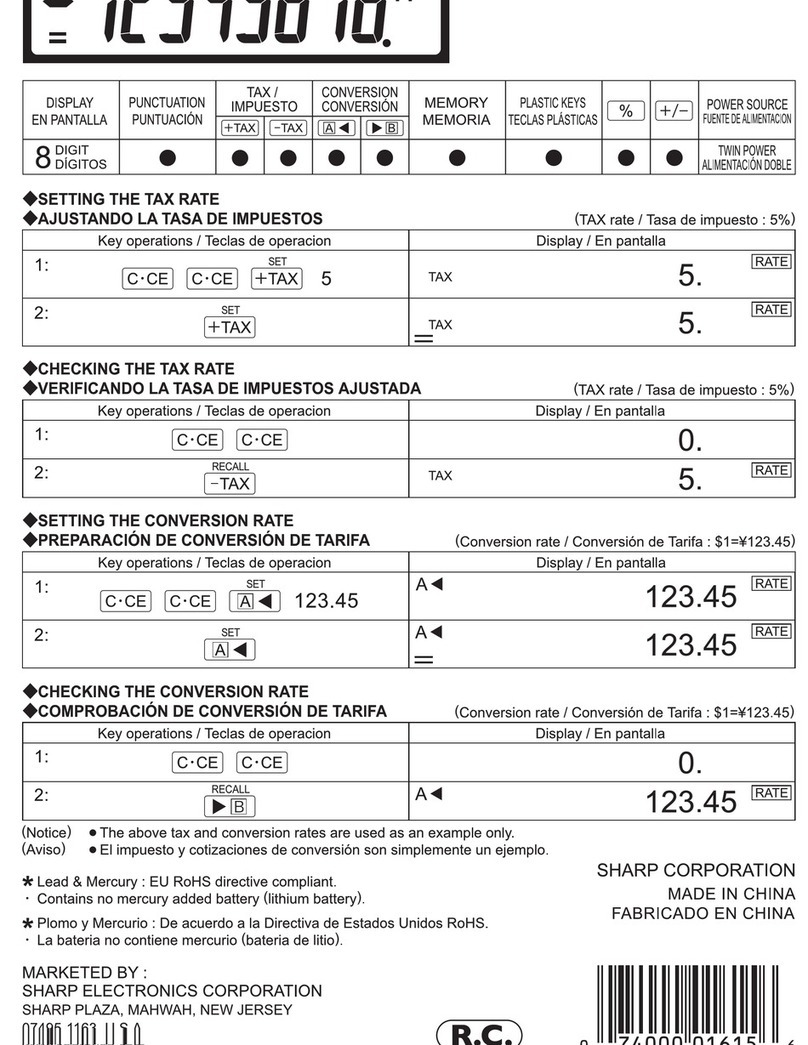 Sharp EL-330TB User manual