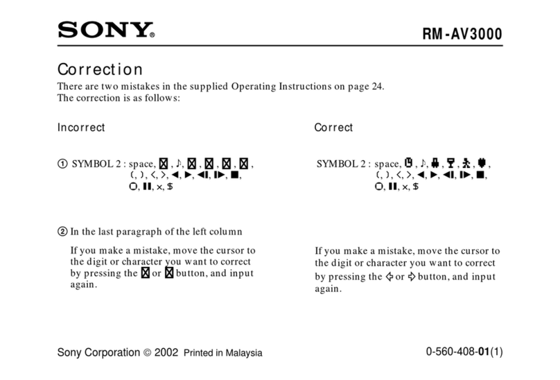 Sony RM-AV3000 Operator's manual