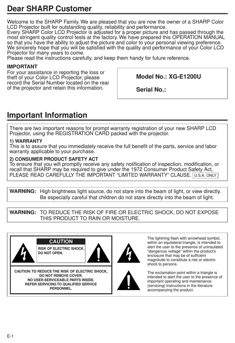 Sharp XG-E1200U User manual