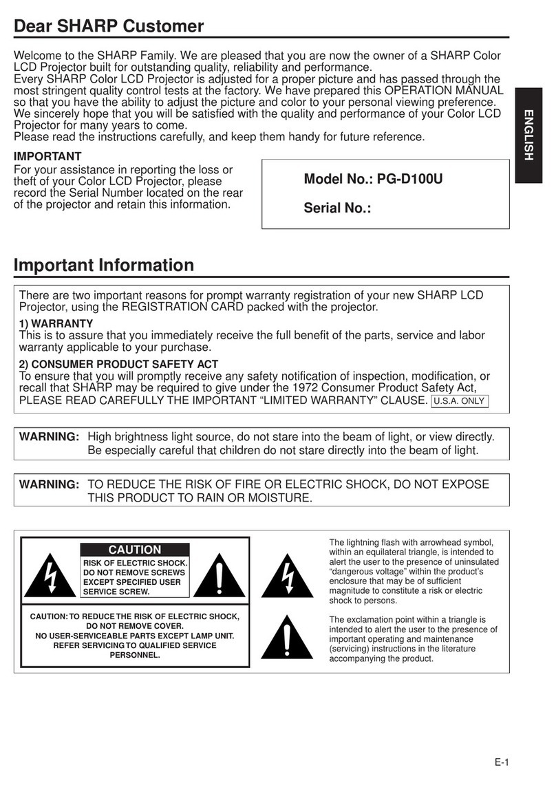 Sharp PG-D120U - Pro - LCD Projector User manual