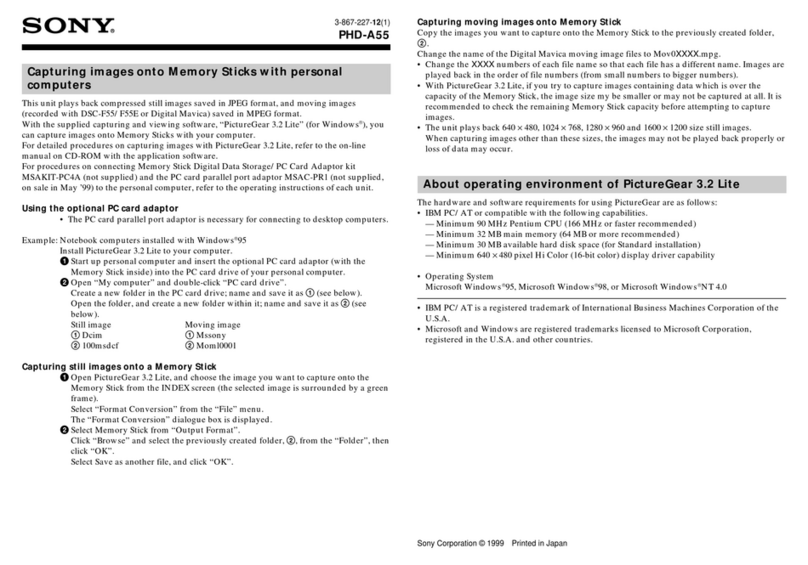 Sony PHD-A55 User manual