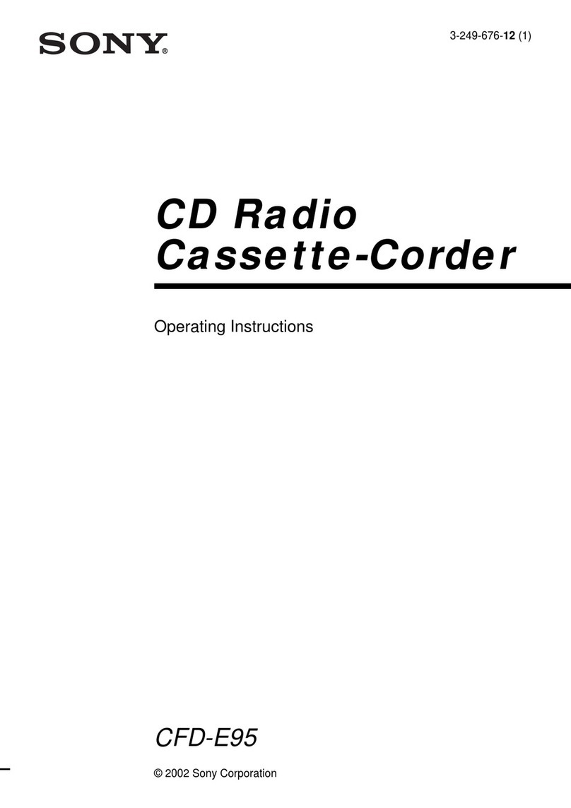 Sony CFD-E95 - Cd Radio Cassette-corder User manual