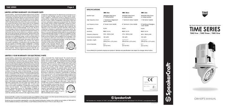 SpeakerCraft TIME One User manual