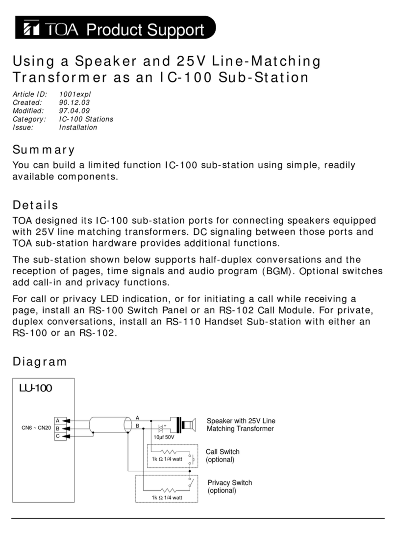 Toa IC-100 Series Manual