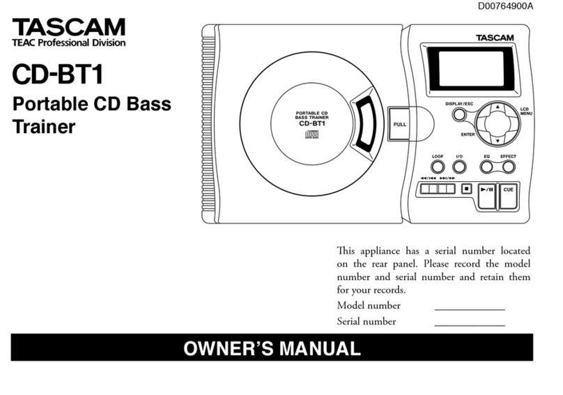 Tascam CD-BT1 mkII User manual