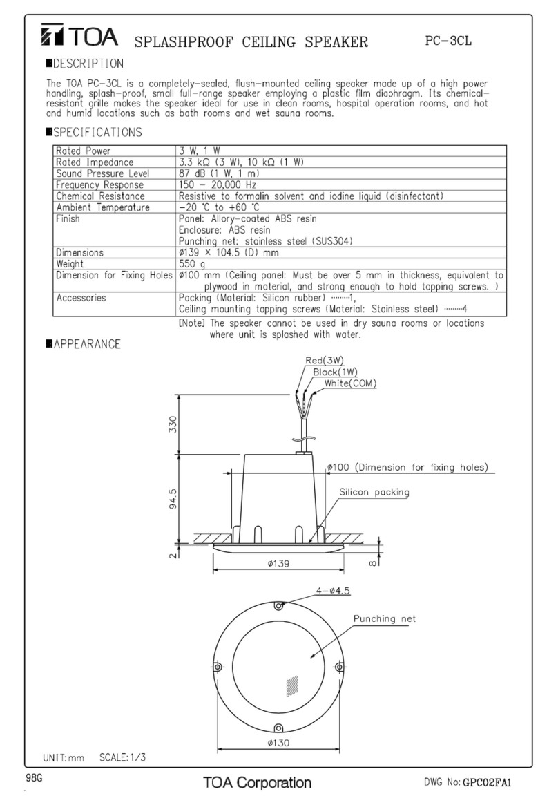 Toa PC-3CL User manual