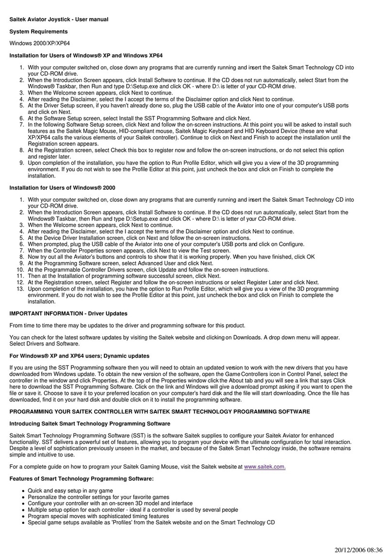 Saitek PS33 User manual