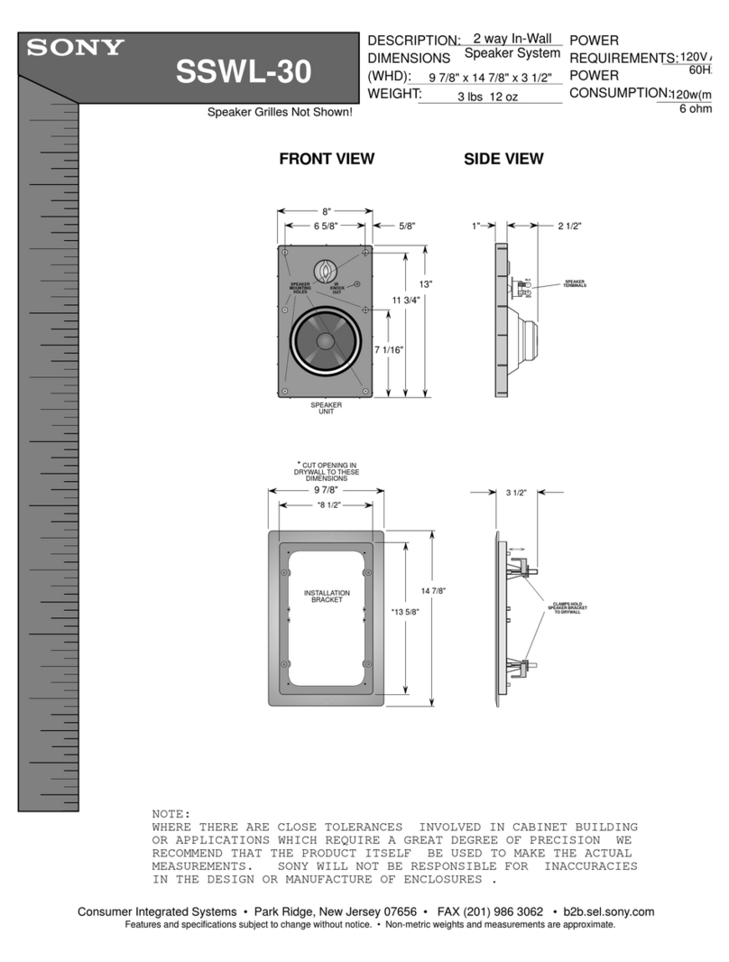 Sony SS-WL30 User guide Sony SS-WL30 User guide